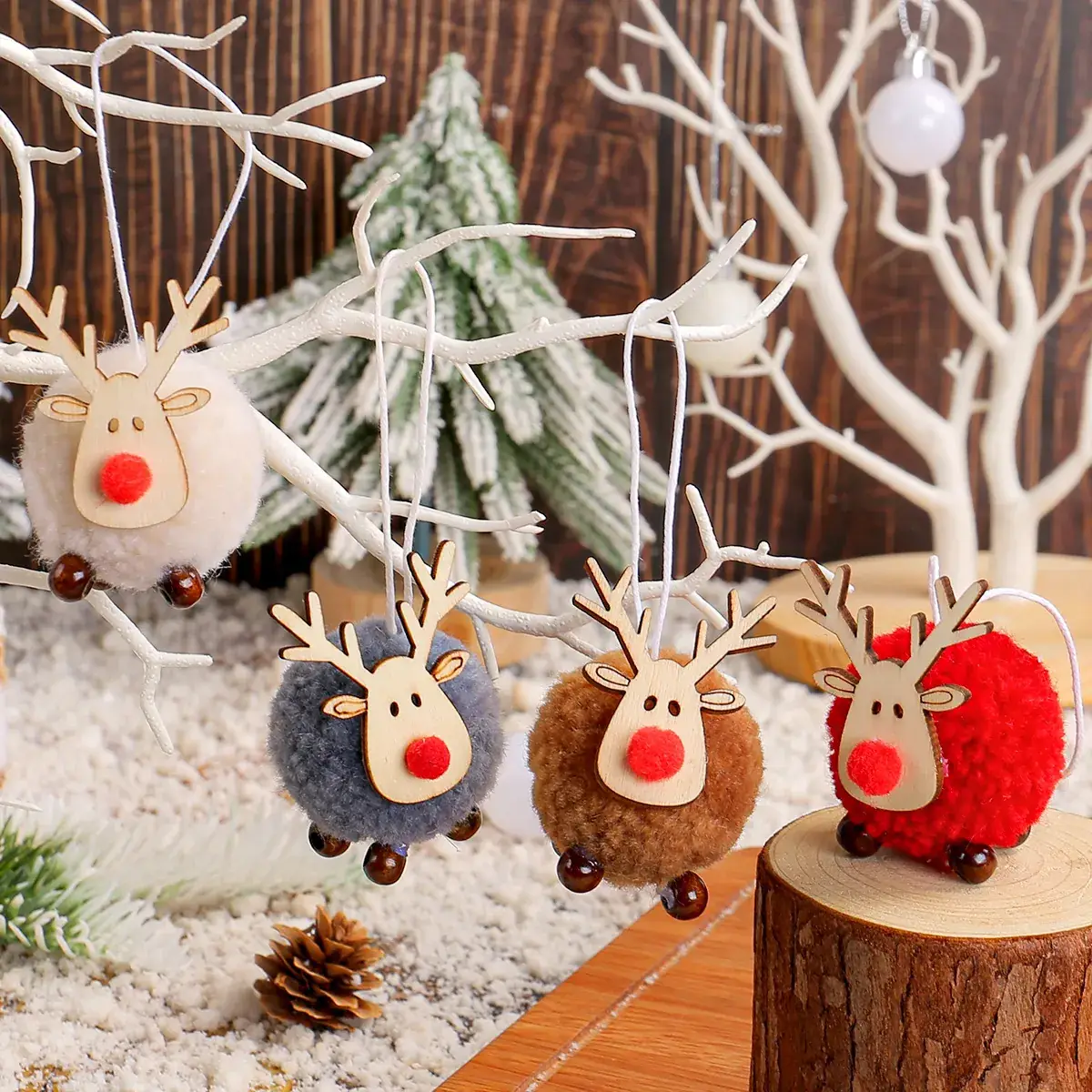 Christmas Deer Fur Ball Pendant 2025 New Elk Felt Pendant - Image 8
