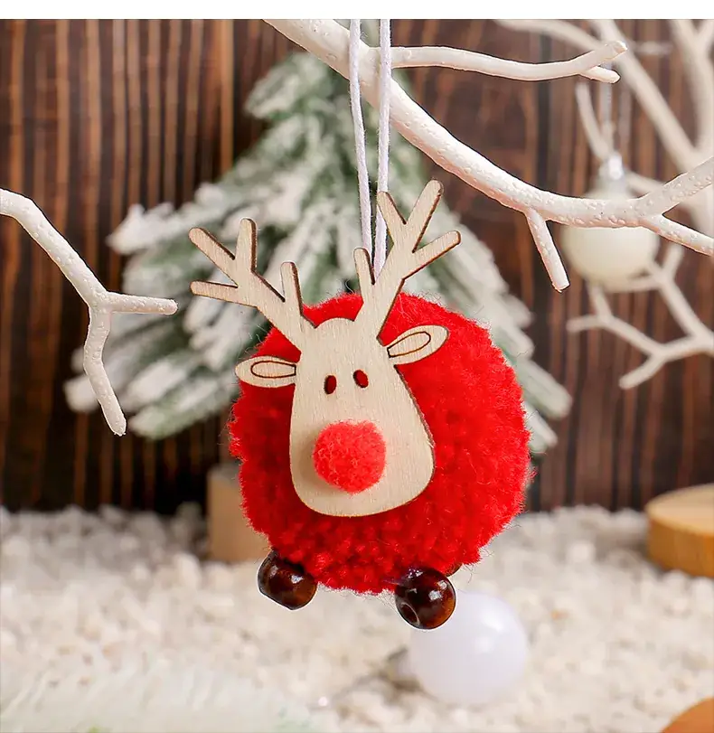 Christmas Deer Fur Ball Pendant 2025 New Elk Felt Pendant — feature 6