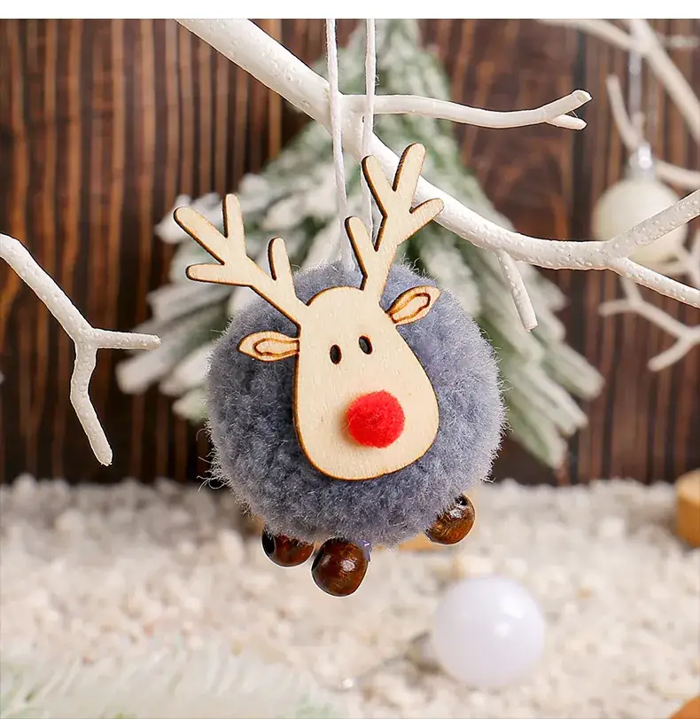 Christmas Deer Fur Ball Pendant 2025 New Elk Felt Pendant — feature 8