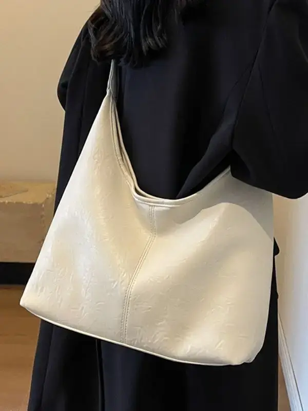 2023 Retro Korean Shoulder Tote Bag Women Black - Image 4