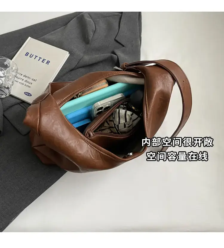 2023 Retro Korean Shoulder Tote Bag Women Black — feature 7