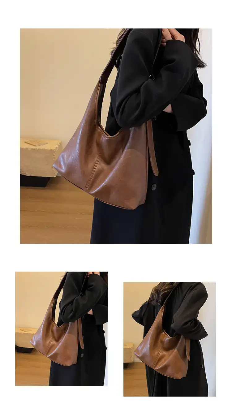 2023 Retro Korean Shoulder Tote Bag Women Black — feature 9