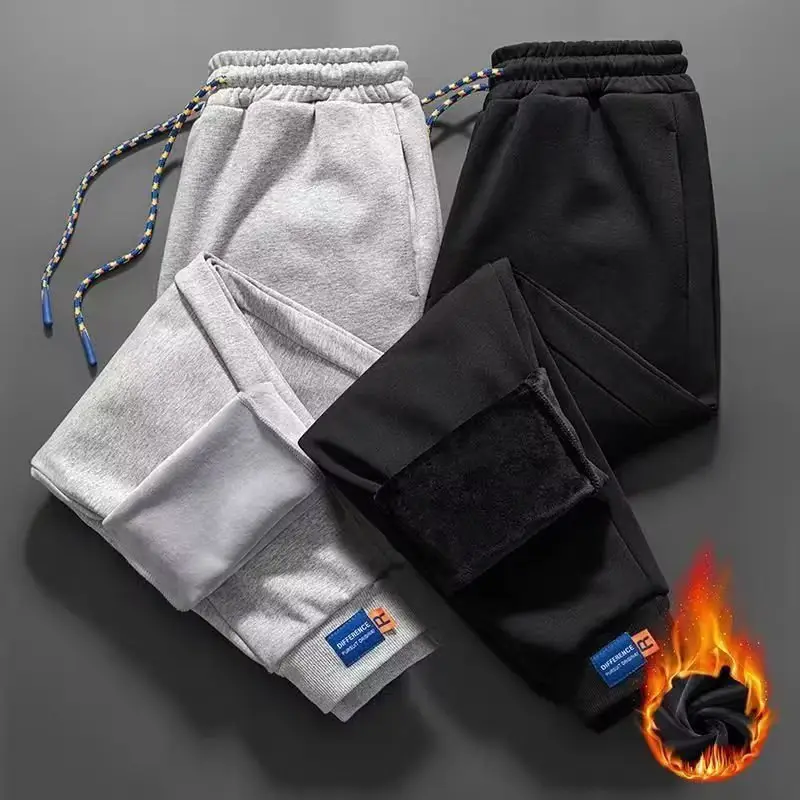 Men Fleece Lined Grey Ankle Sweatpants Plus Size - Image 4