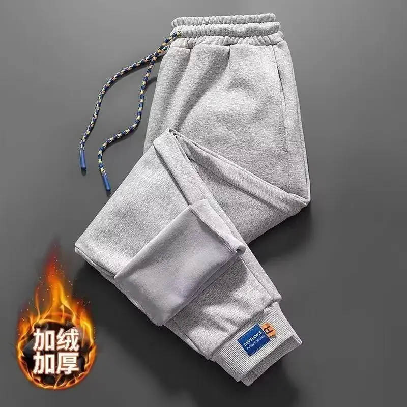 Men Fleece Lined Grey Ankle Sweatpants Plus Size - Image 5