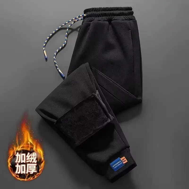 Men Fleece Lined Grey Ankle Sweatpants Plus Size - Image 6