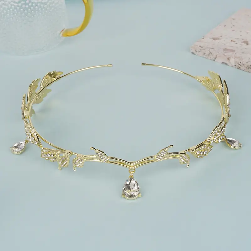 Retro Silver Hair Hoop with Leaf Design - Image 2