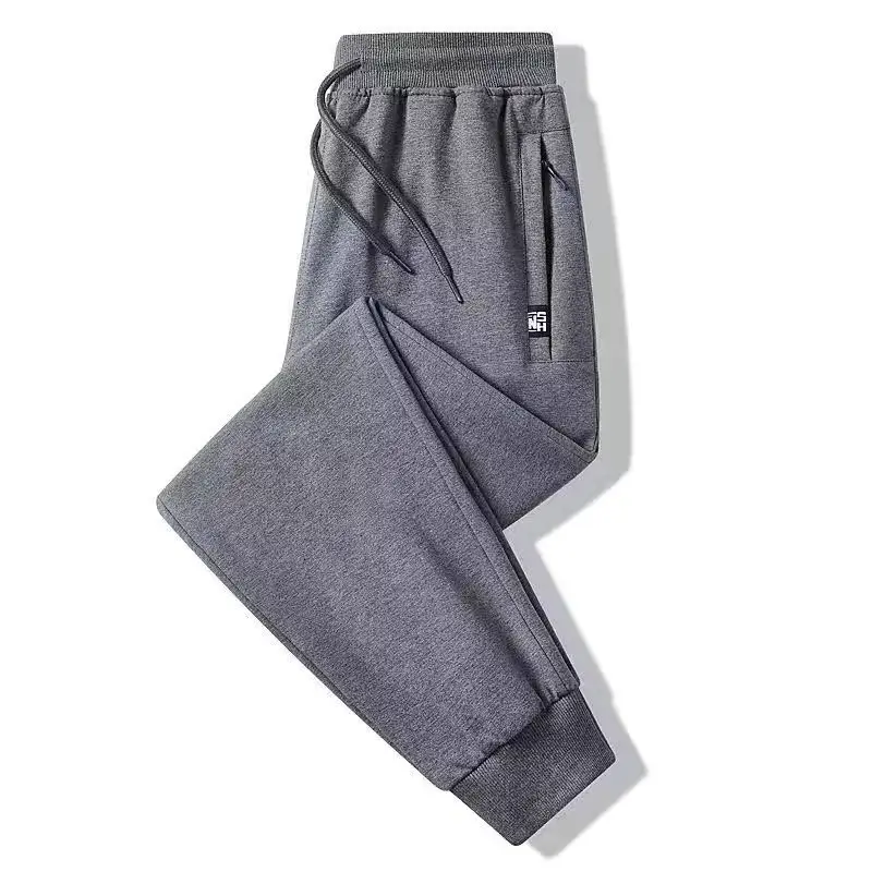Men Fleece Lined Ankle Tied Pants Black F35 - Image 8