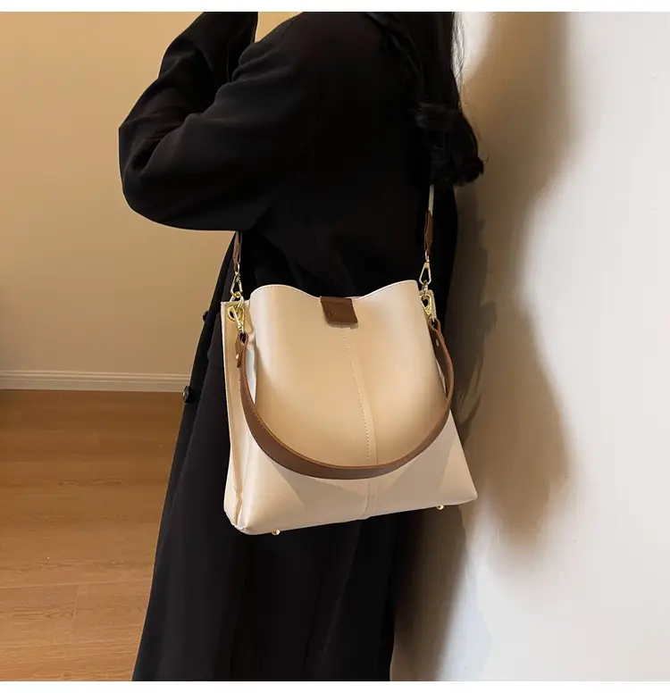 Women's Large Capacity Bucket Bag Beige 2024 — feature 22