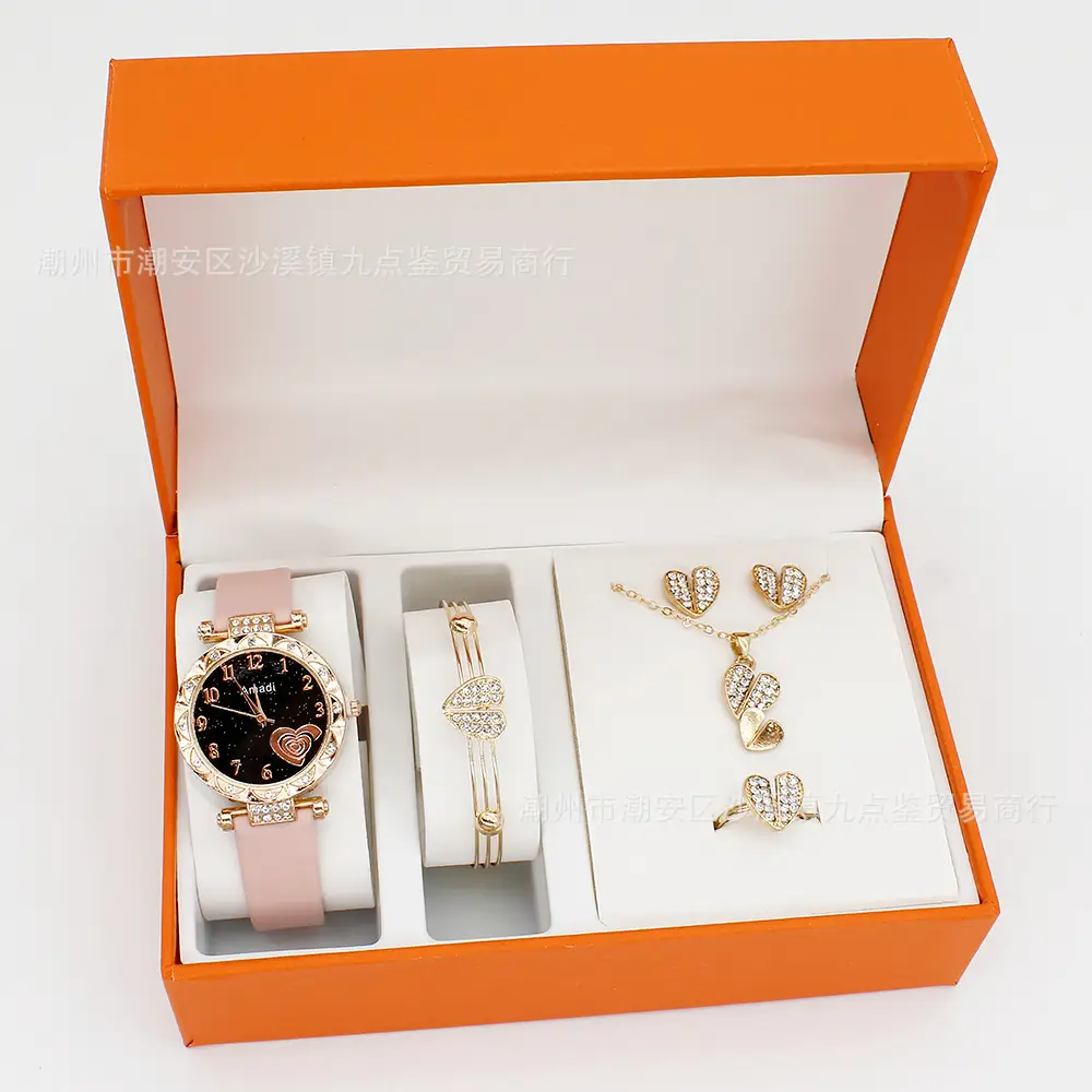 Gold Plated Heart-Shaped Watch Set for Women — feature 6