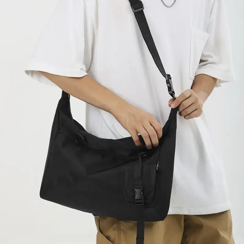 Men's Black Japanese Messenger Bag Large Capacity