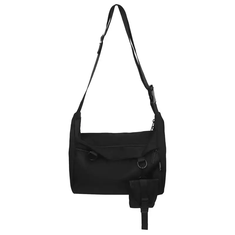 Men's Black Japanese Messenger Bag Large Capacity