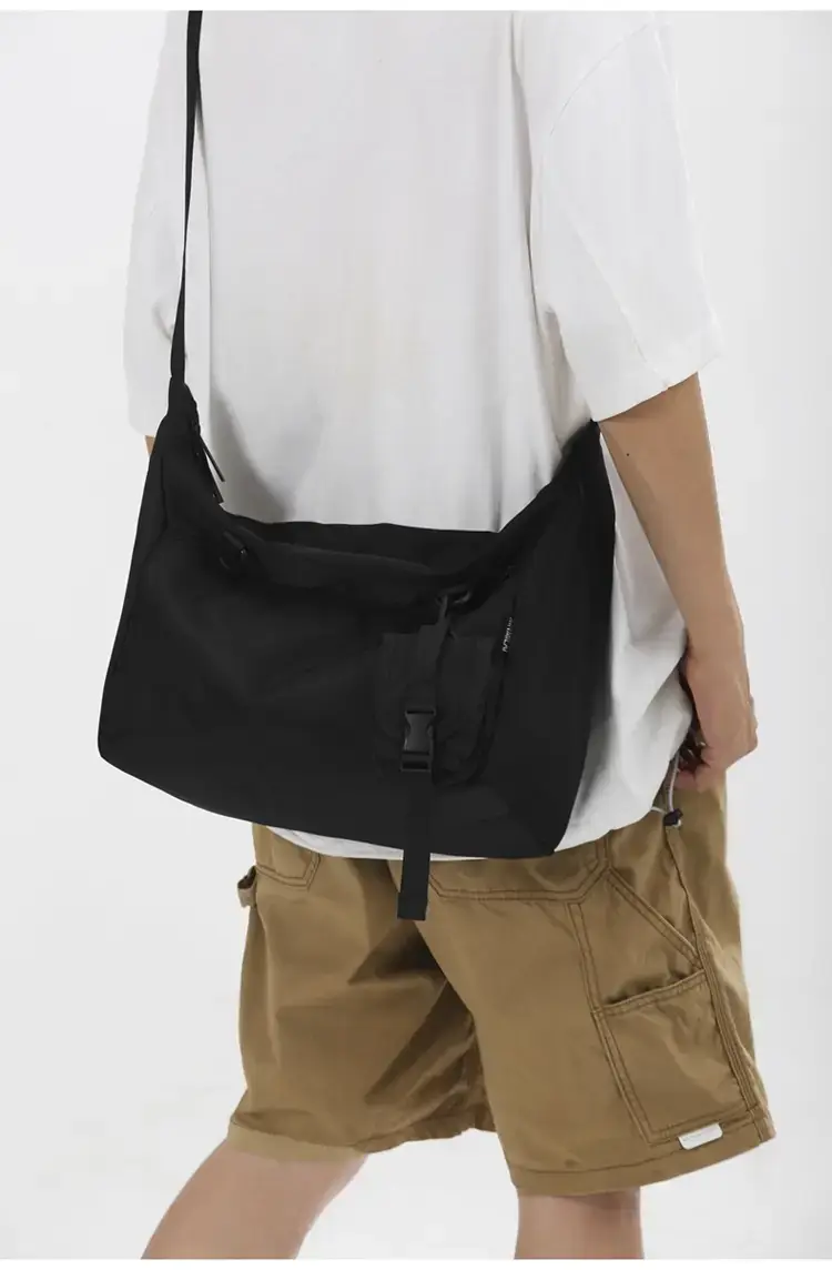 Men's Black Japanese Messenger Bag Large Capacity — feature 12
