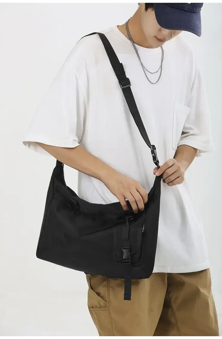Men's Black Japanese Messenger Bag Large Capacity — feature 14