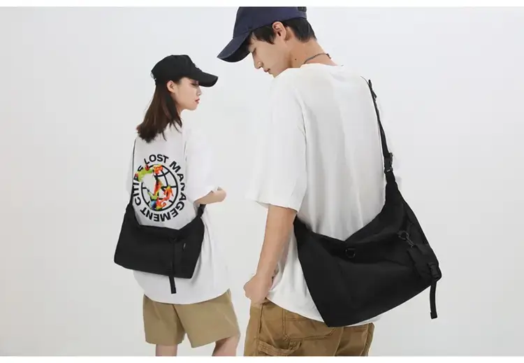 Men's Black Japanese Messenger Bag Large Capacity — feature 16