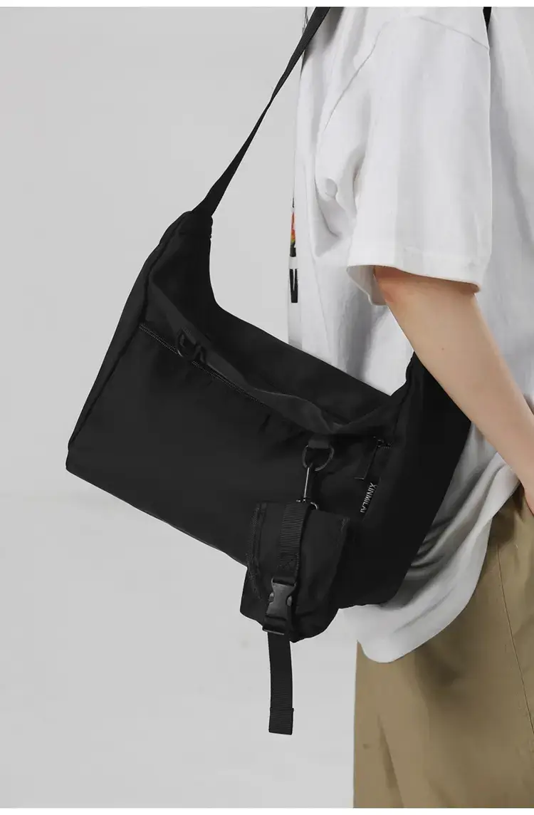 Men's Black Japanese Messenger Bag Large Capacity — feature 23