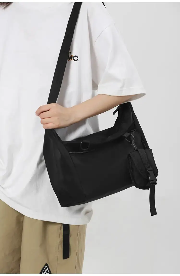 Men's Black Japanese Messenger Bag Large Capacity — feature 24