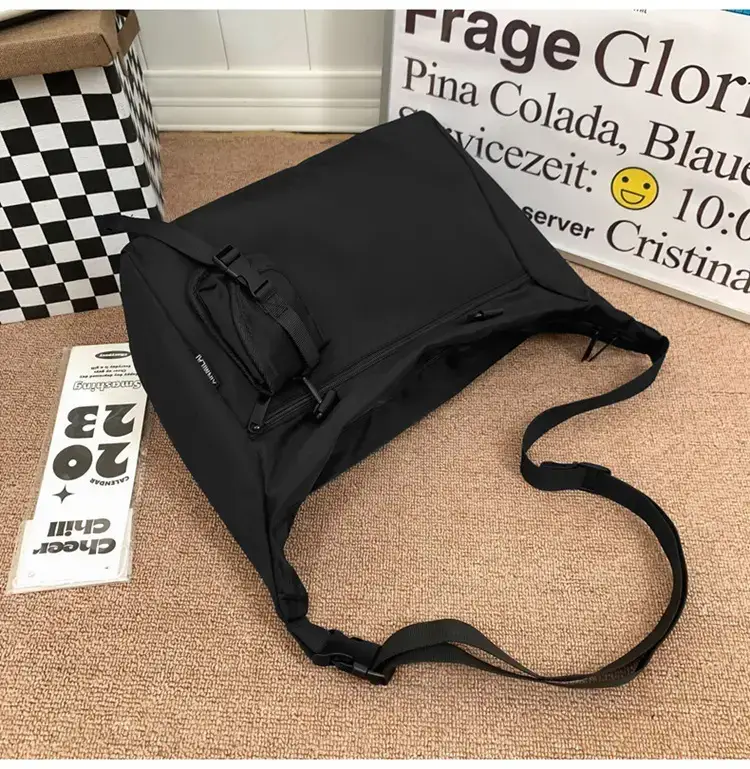Men's Black Japanese Messenger Bag Large Capacity — feature 30