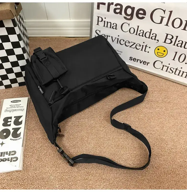 Men's Black Japanese Messenger Bag Large Capacity — feature 34