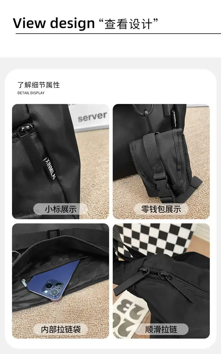 Men's Black Japanese Messenger Bag Large Capacity — feature 35