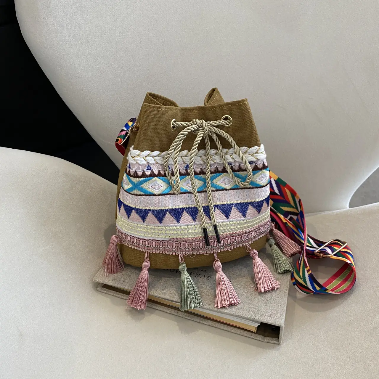 2023 Korean Style Tassel Crossbody Bag Brown — feature 38