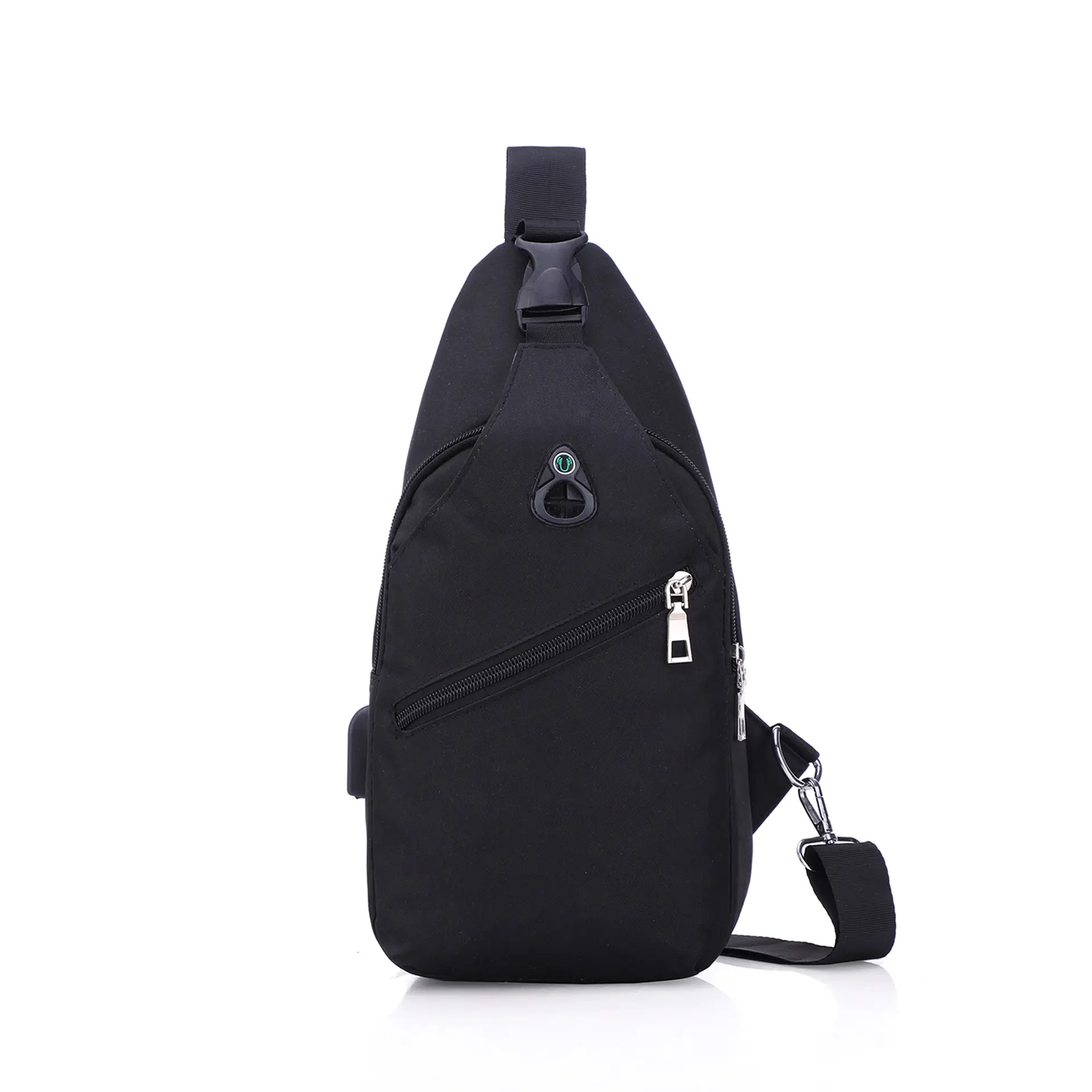 Men's Grey Canvas Crossbody Bag with Adjustable Strap