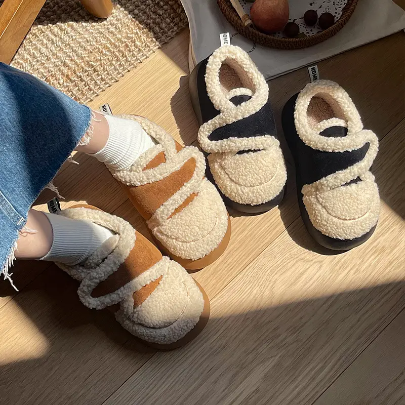 Nanbowan bee cotton-padded shoes women's winter Korean-style Internet celebrity Velcro warm bread fleece-lined thick cotton shoes - Image 10