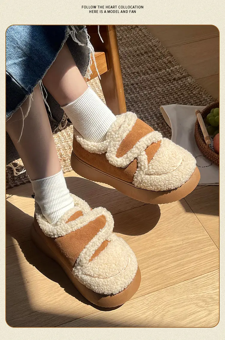 Nanbowan bee cotton-padded shoes women's winter Korean-style Internet celebrity Velcro warm bread fleece-lined thick cotton shoes — feature 15