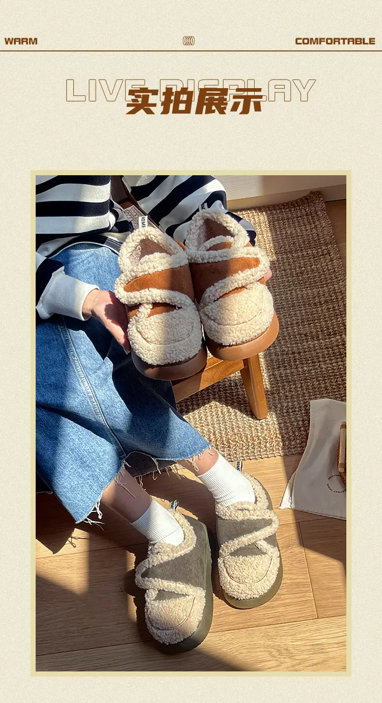Nanbowan bee cotton-padded shoes women's winter Korean-style Internet celebrity Velcro warm bread fleece-lined thick cotton shoes — feature 9