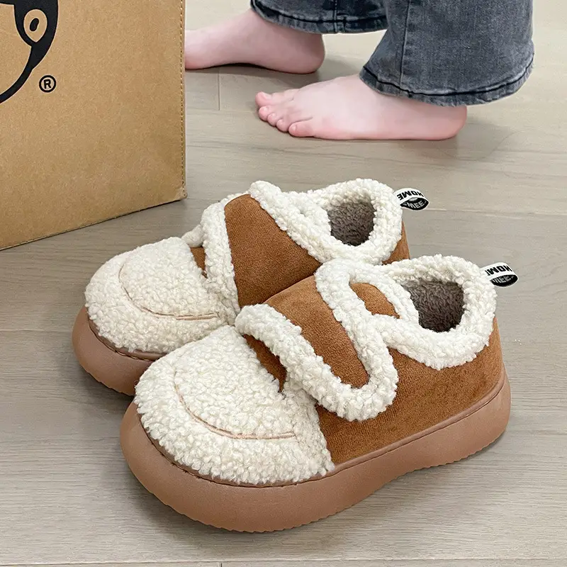 Nanbowan bee cotton-padded shoes women's winter Korean-style Internet celebrity Velcro warm bread fleece-lined thick cotton shoes - Image 5