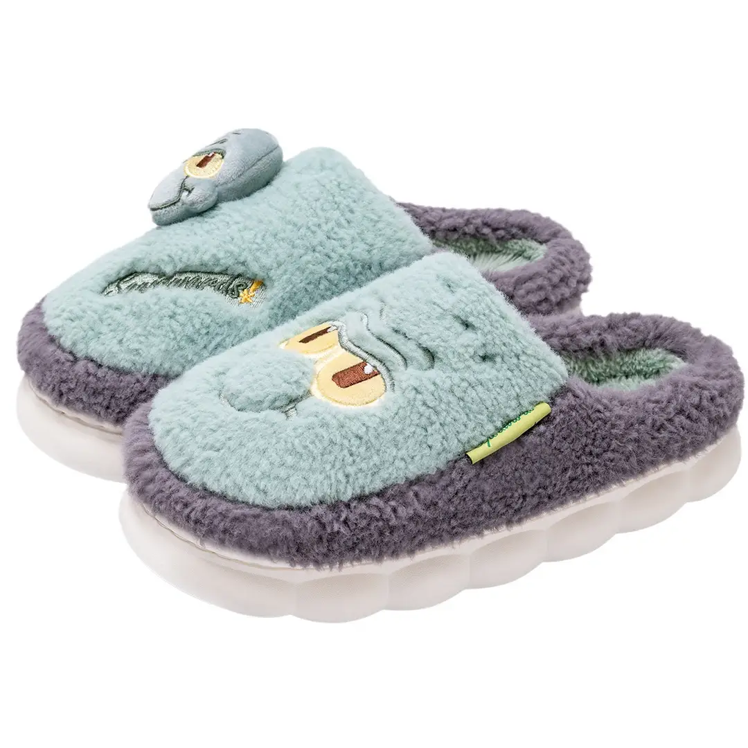 Spongebob Cotton Slippers Men's Autumn and Winter New Cute Indoor Home Thick Bottom Warm Couple Slippers Women