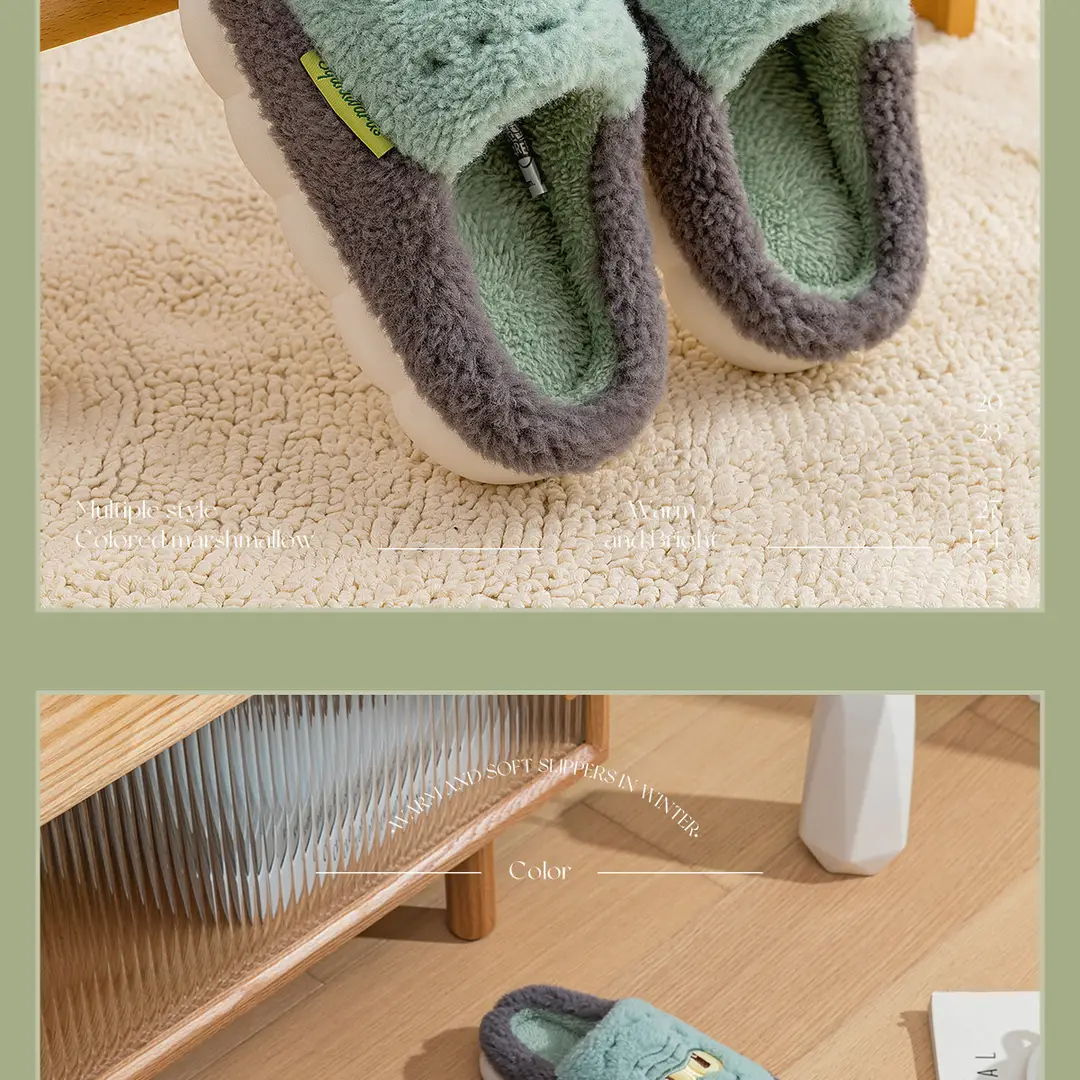 Spongebob Cotton Slippers Men's Autumn and Winter New Cute Indoor Home Thick Bottom Warm Couple Slippers Women — feature 18