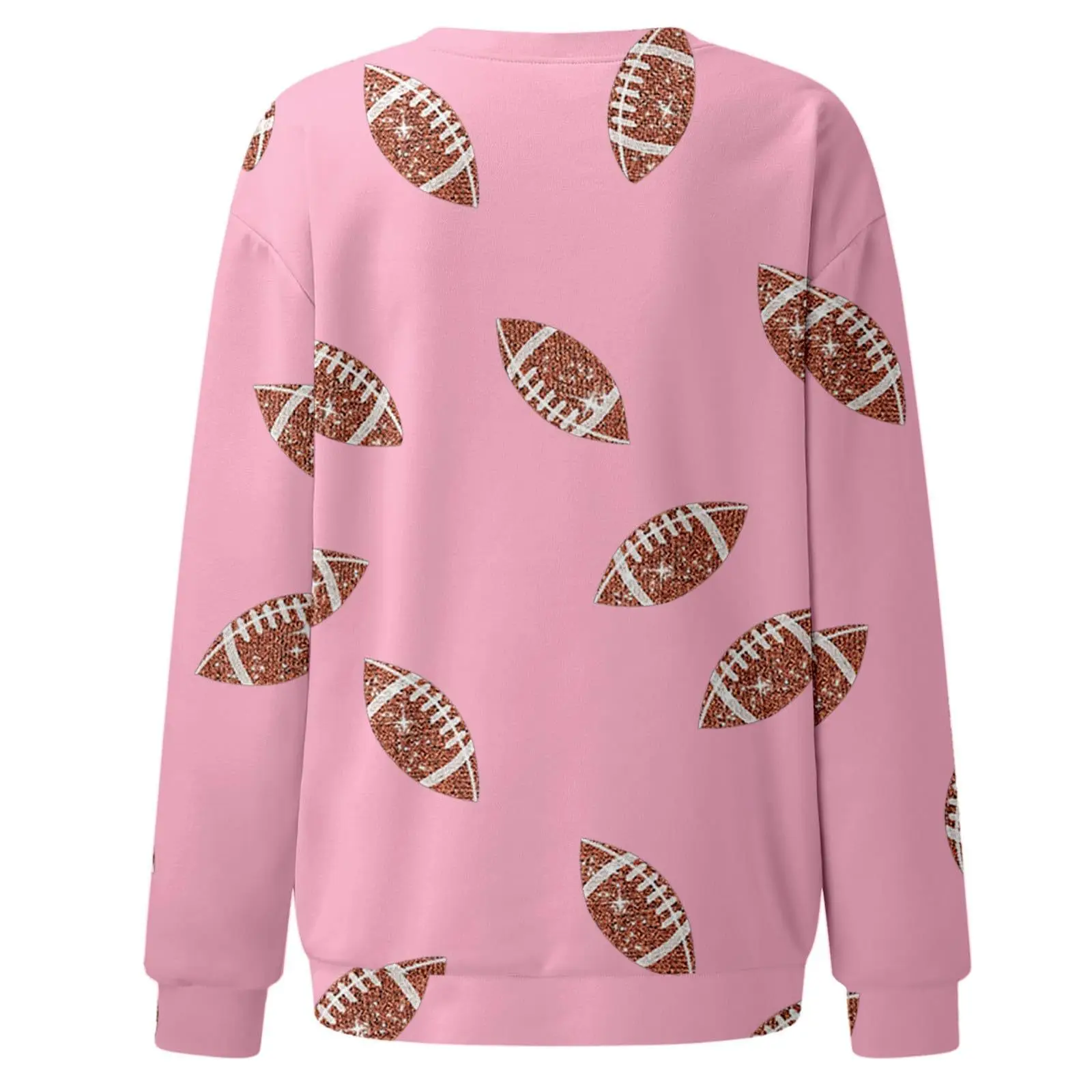 Brown Football Print Sweatshirt for Women — feature 28