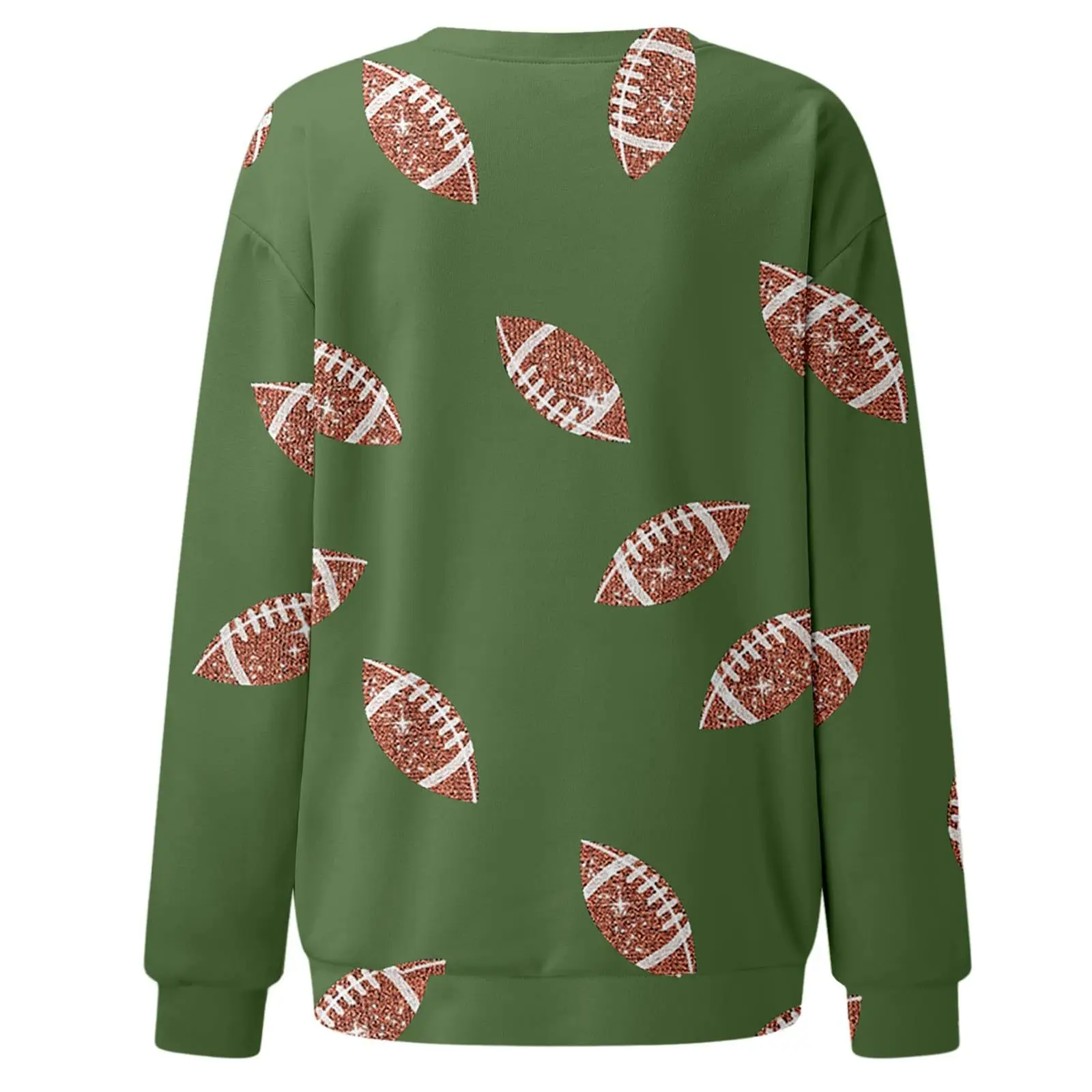 Brown Football Print Sweatshirt for Women — feature 30