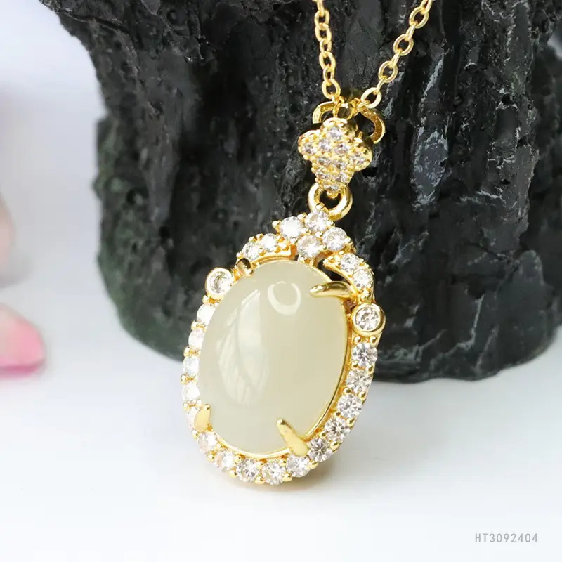 Guan Yu Hetian Jade Pendant Necklace for Women