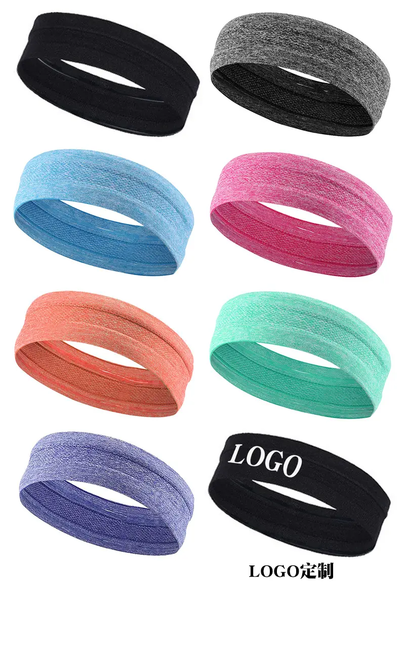 Grey Sweat-Resistant Yoga Hair Band — feature 1