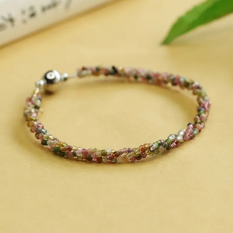 Candy Color Woven Crystal Bracelet for Women - Image 3