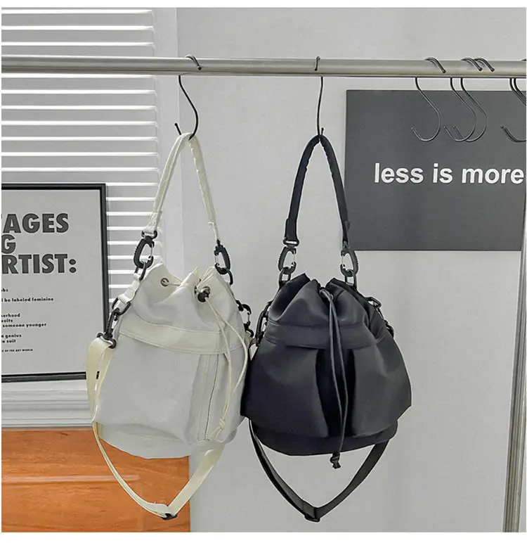 Korean Style Drawstring Shoulder Bag Olive Green Large Capacity — feature 26