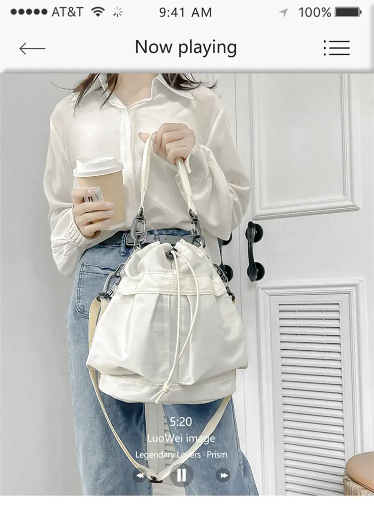 Korean Style Drawstring Shoulder Bag Olive Green Large Capacity — feature 3
