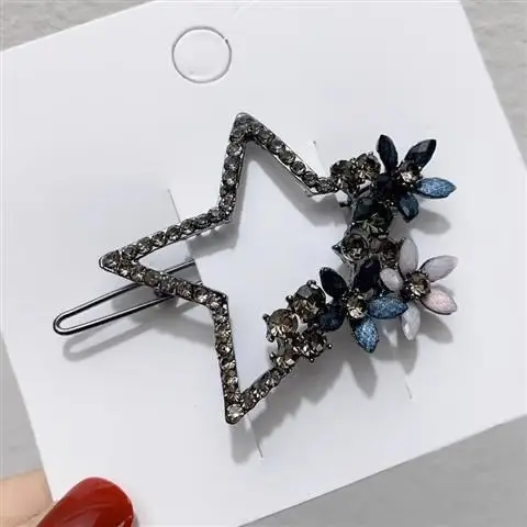 Star Shaped Rhinestone Hairpin Clip for Girls - Image 8