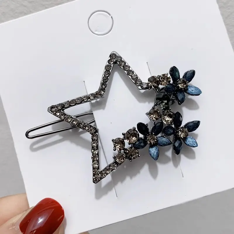 Star Shaped Rhinestone Hairpin Clip for Girls - Image 9