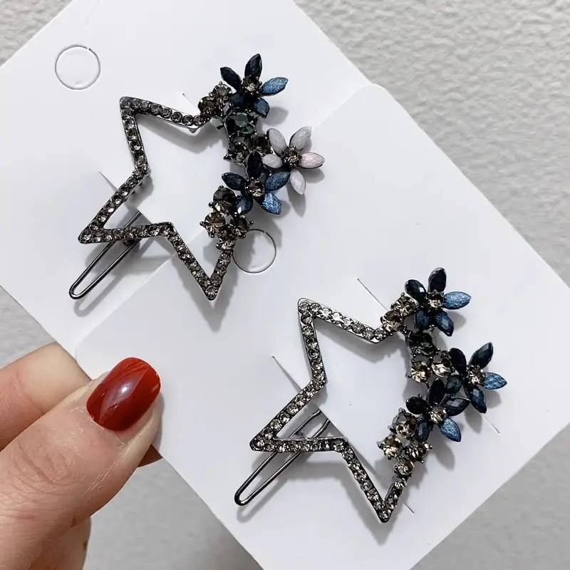 Star Shaped Rhinestone Hairpin Clip for Girls — feature 5