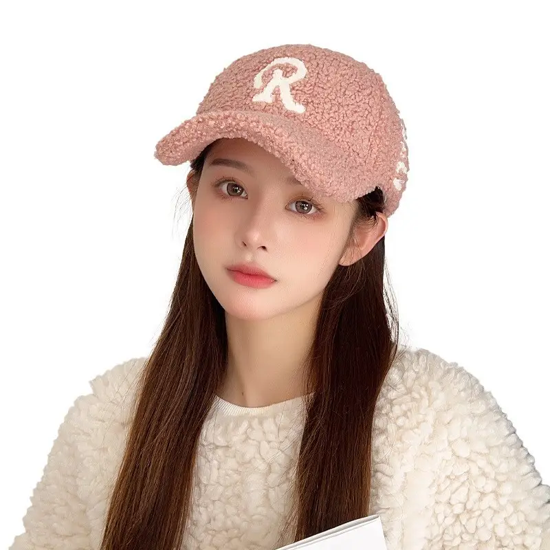 Women's Warm Beige Letter Cap Winter Casual Hat - Image 7