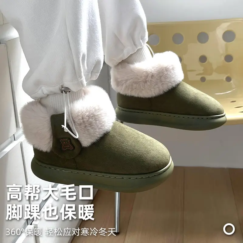 Nanbowan plush cotton-padded shoes women's winter outer wear high-top boots non-slip thick bottom suede warm fleece-lined thick snow boots - Image 6
