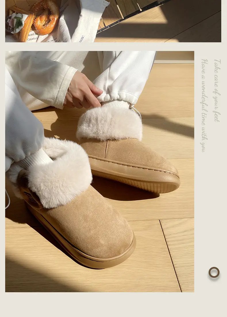 Nanbowan plush cotton-padded shoes women's winter outer wear high-top boots non-slip thick bottom suede warm fleece-lined thick snow boots — feature 14