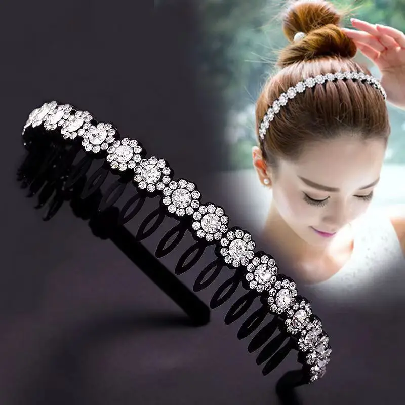 Korean Style Rhinestone Face Wash Headband for Women