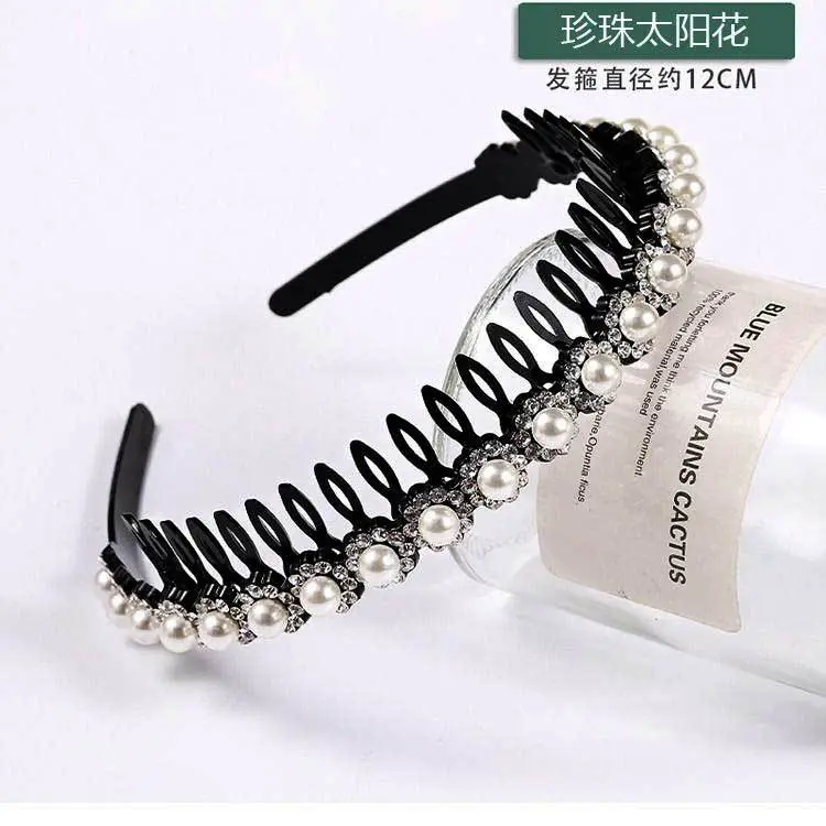 Korean Style Rhinestone Face Wash Headband for Women