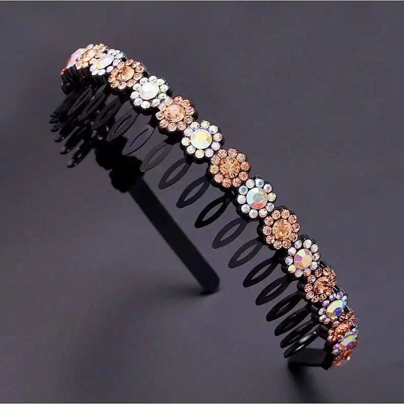 Korean Style Rhinestone Face Wash Headband for Women