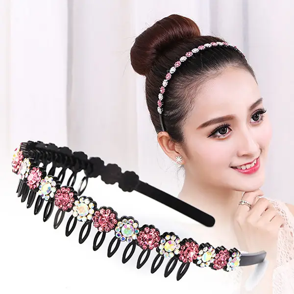 Korean Style Rhinestone Face Wash Headband for Women