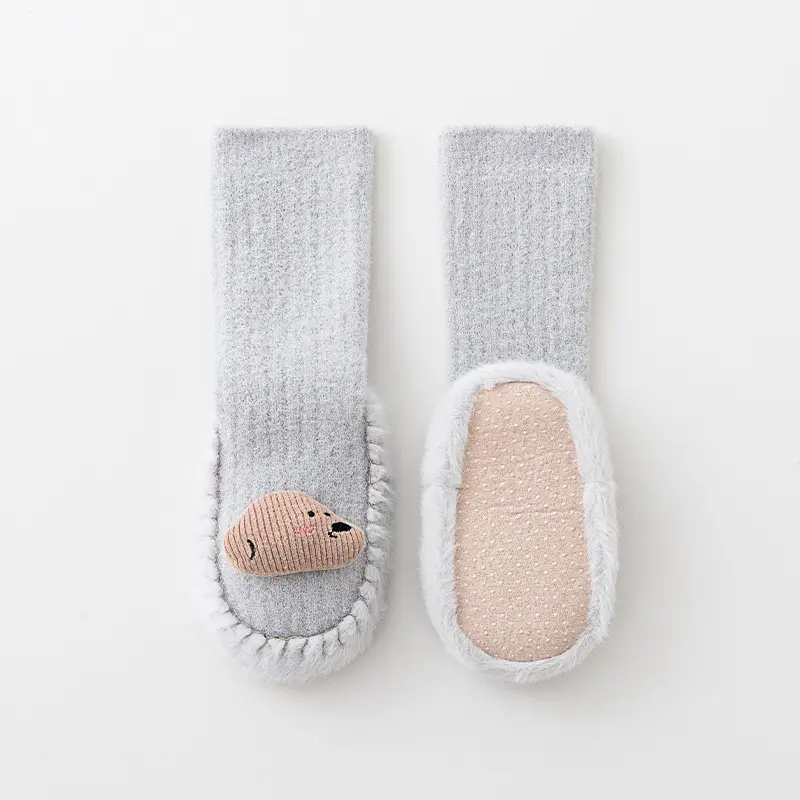 25 Winter Mink Velvet Baby Socks Cartoon Design