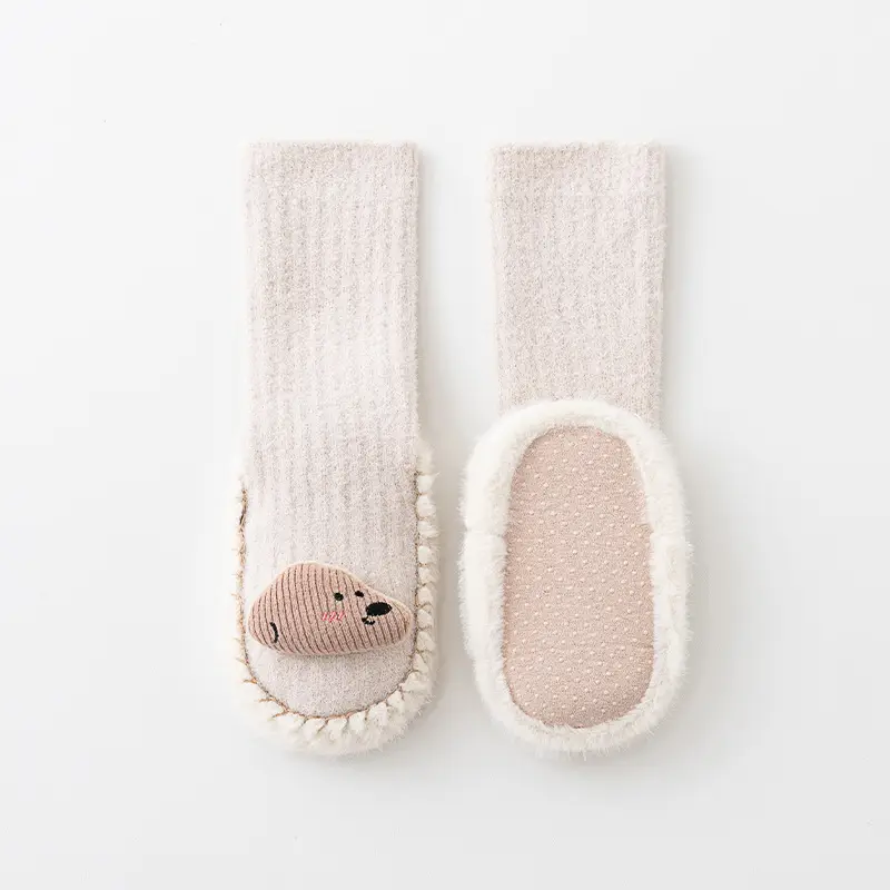 25 Winter Mink Velvet Baby Socks Cartoon Design